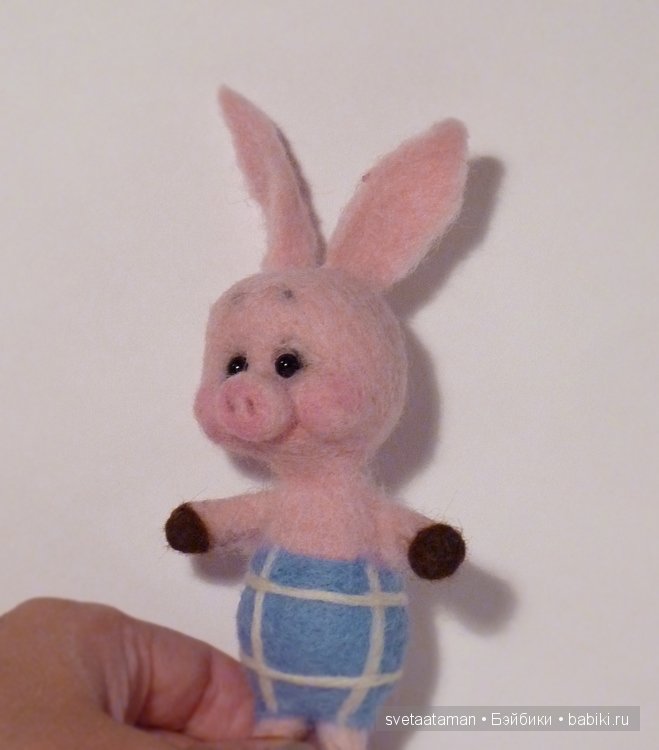 Пятачок. Авторская игрушка валянием из шерсти (фото 7)