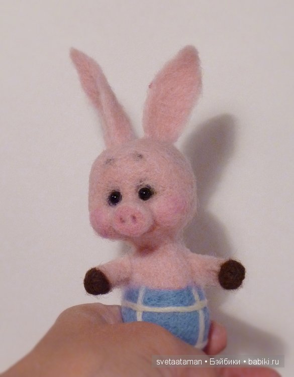 Пятачок. Авторская игрушка валянием из шерсти (фото 5)