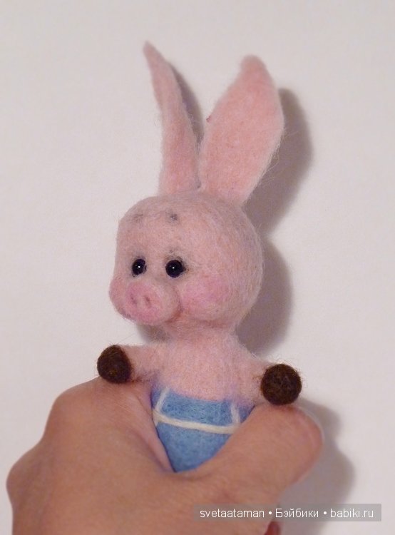 Пятачок. Авторская игрушка валянием из шерсти (фото 9)