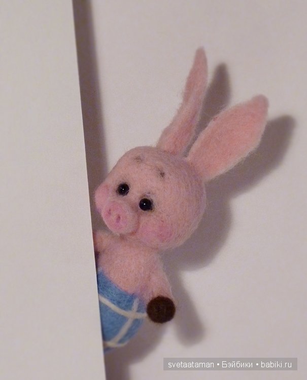 Пятачок. Авторская игрушка валянием из шерсти (фото 2)