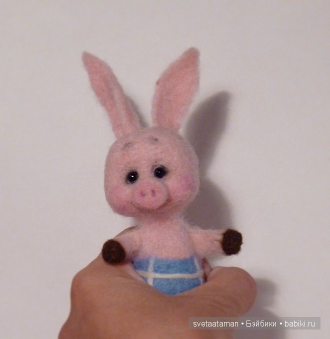 Пятачок. Авторская игрушка валянием из шерсти (фото 6)