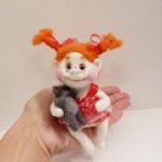 Мышата и маленькая егоза - Кукла из шерсти для валяния