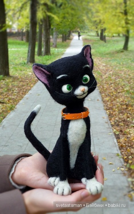 Кошечка Миттенс и хомячок Рино. Игрушки валянием из шерсти (фото 2)