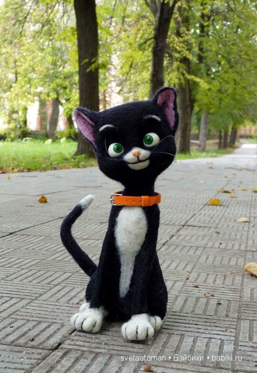 Кошечка Миттенс и хомячок Рино. Игрушки валянием из шерсти (фото 8)