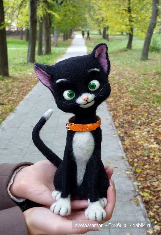 Кошечка Миттенс и хомячок Рино. Игрушки валянием из шерсти (фото 4)