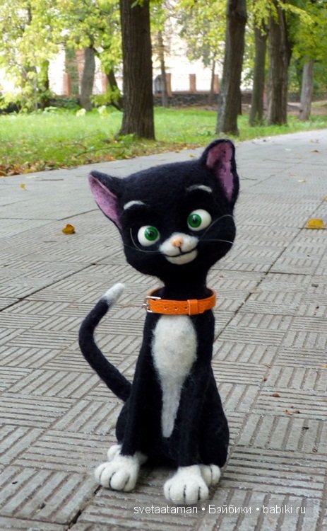 Кошечка Миттенс и хомячок Рино. Игрушки валянием из шерсти (фото 10)