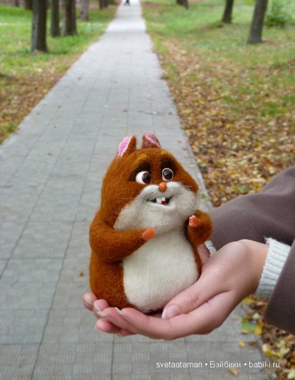 Кошечка Миттенс и хомячок Рино. Игрушки валянием из шерсти (фото 3)