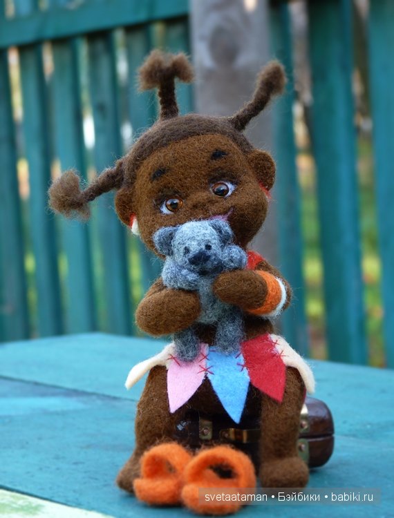 Ангелочек-путешественница. Авторская войлочная куколка