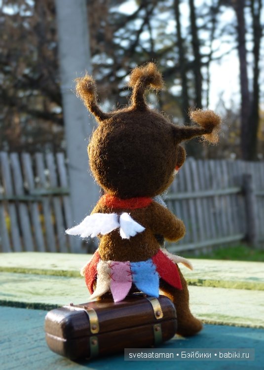 Ангелочек-путешественница. Авторская войлочная куколка (фото 10)