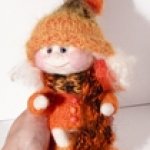 Авторская кукла из шерсти Снежка и Мурчик