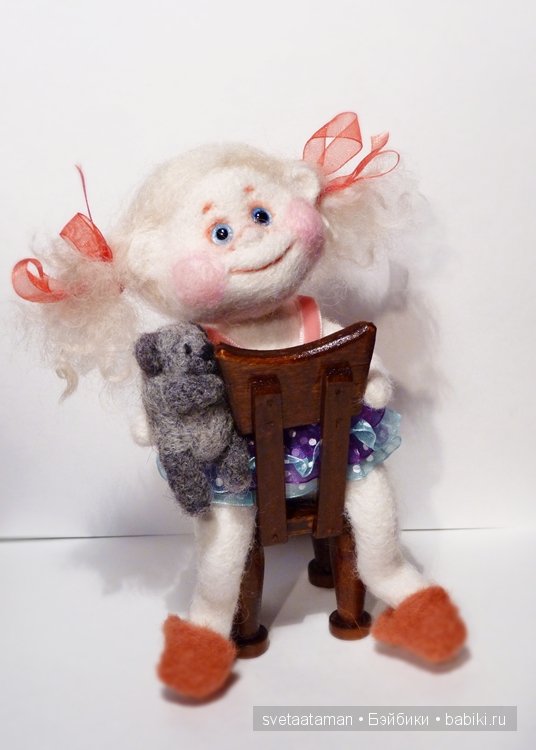 Девчоночки-ангелочки своими руками из шерсти для валяния (фото 8)