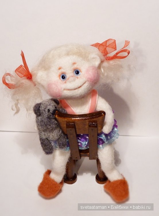 Девчоночки-ангелочки своими руками из шерсти для валяния (фото 9)