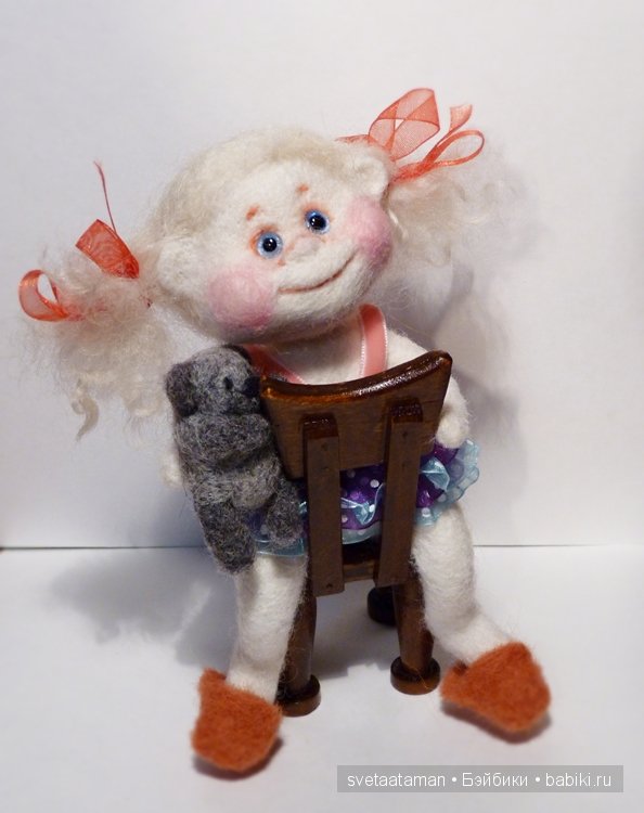 Девчоночки-ангелочки своими руками из шерсти для валяния (фото 7)