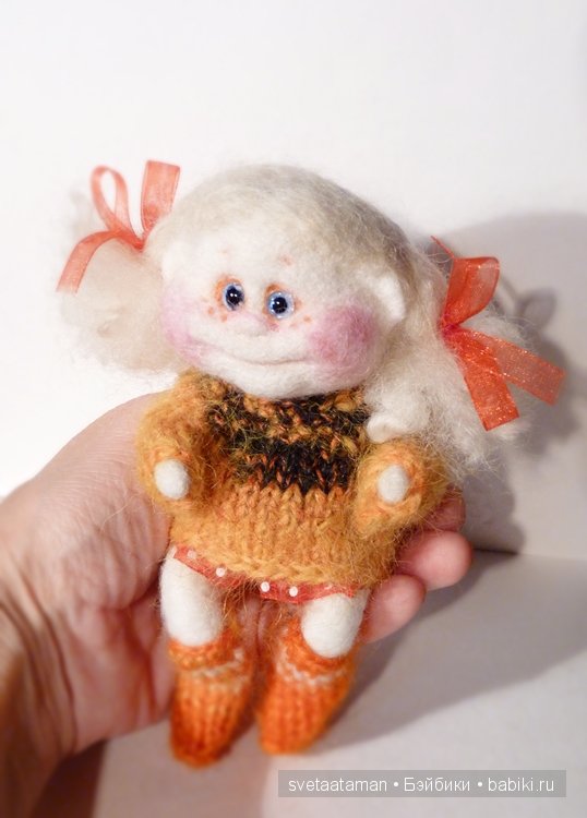 Девчоночки-ангелочки своими руками из шерсти для валяния (фото 3)