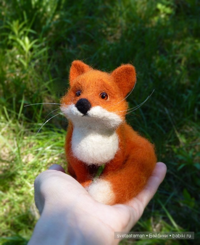Эльфиечка и лисёнок, валянная кукла из шерсти (фото 9)