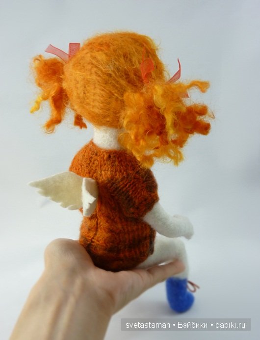 Кукла из шерсти для валяния. Рыжий, рыжий ангелочек (фото 3)