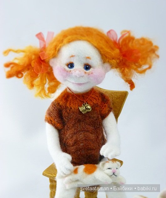 Кукла из шерсти для валяния. Рыжий, рыжий ангелочек