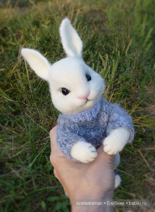 Зайчонок, осенний лес и ромашки. Валяние из шерсти (фото 6)