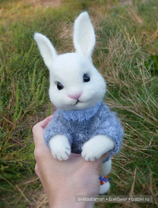 Зайчонок, осенний лес и ромашки. Валяние из шерсти (фото 7)