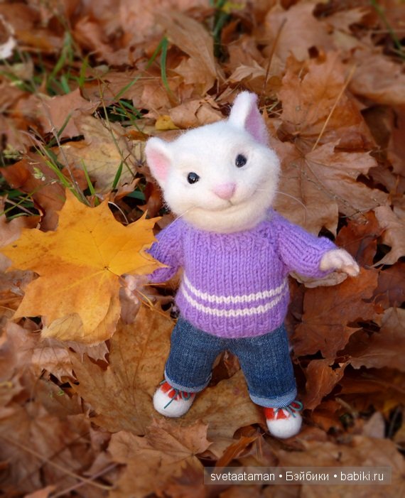 Мышонок со скейтом. Игрушка валянием ручной работы (фото 5)