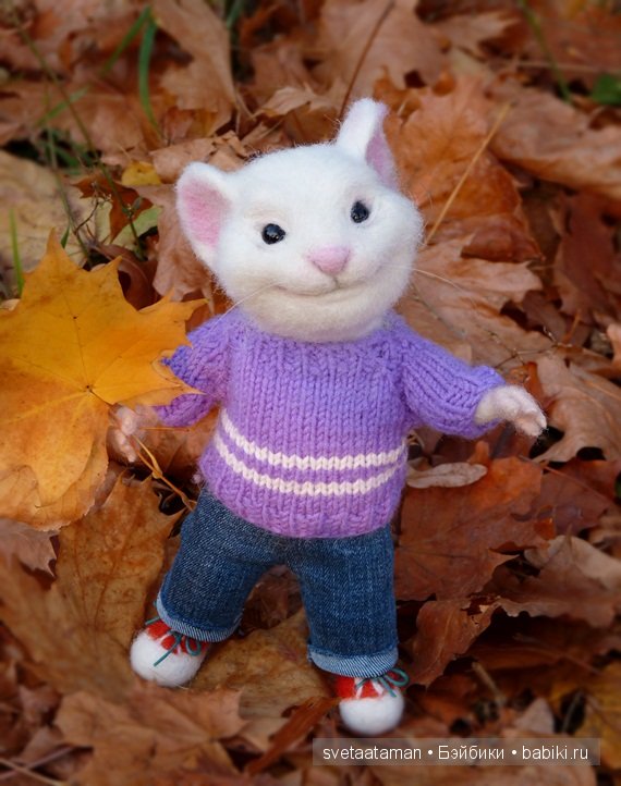 Мышонок со скейтом. Игрушка валянием ручной работы (фото 7)