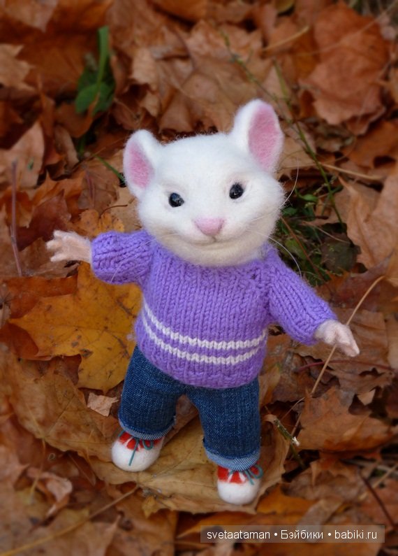 Мышонок со скейтом. Игрушка валянием ручной работы (фото 4)