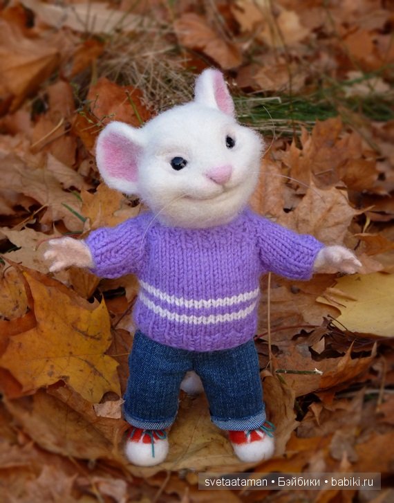 Мышонок со скейтом. Игрушка валянием ручной работы (фото 3)