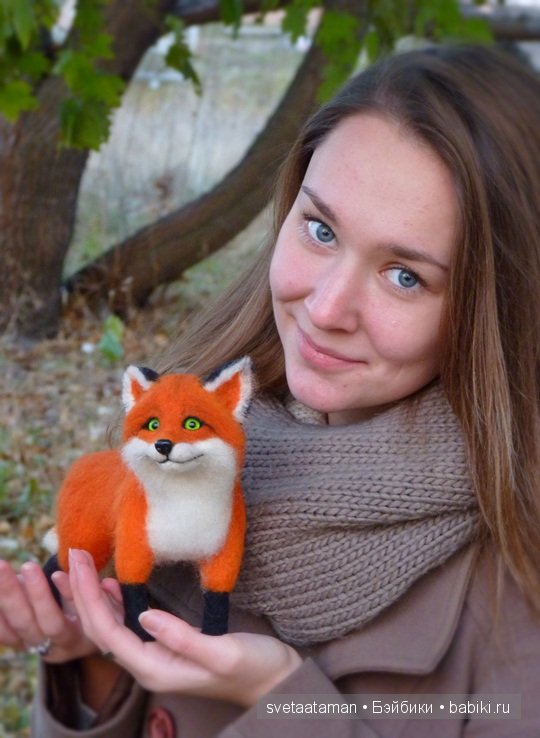 Поймали сегодня рыженького. Игрушка валянием из шерсти ручной работы