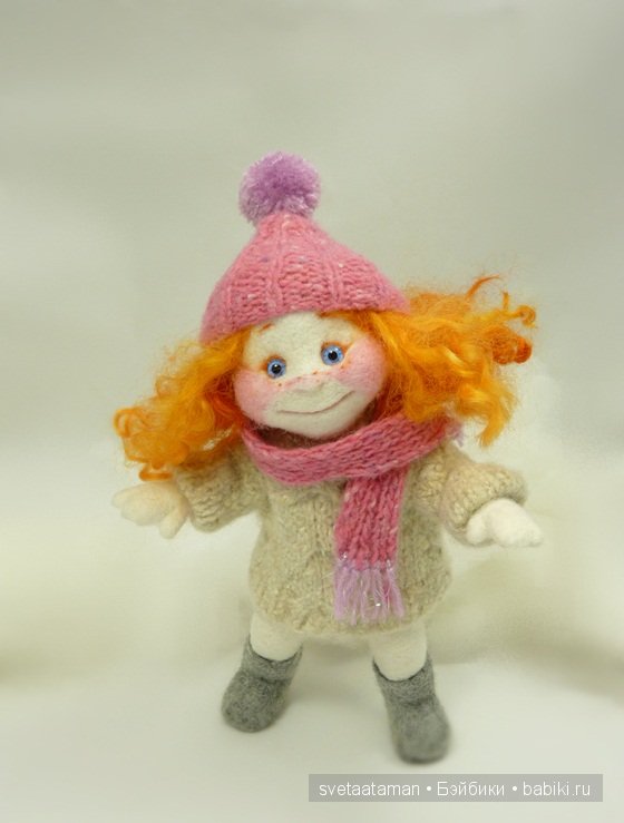 Куклы из шерсти для валяния - Ангелочек и Снежок (фото 10)