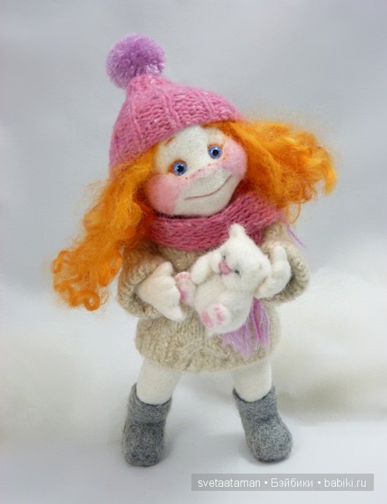 Куклы из шерсти для валяния - Ангелочек и Снежок