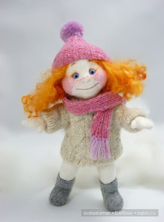 Куклы из шерсти для валяния - Ангелочек и Снежок