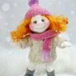Куклы из шерсти для валяния - Ангелочек и Снежок