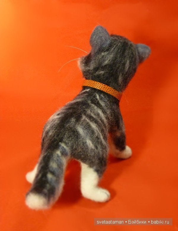 Мартовский котёнок. Игрушка валянием из шерсти ручной работы