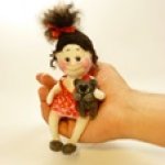 Голубоглазый ангелочек - валяние куклы из шерсти