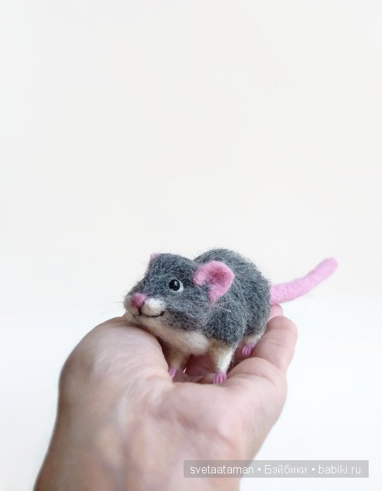 Мышки, игрушки валянием из шерсти ручной работы (фото 10)