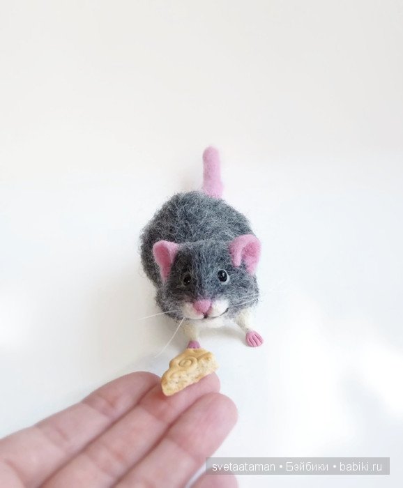 Мышки, игрушки валянием из шерсти ручной работы (фото 7)