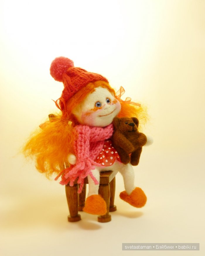 Куклы из шерсти для валяния - Девочки, мышки и Пятачки (фото 5)