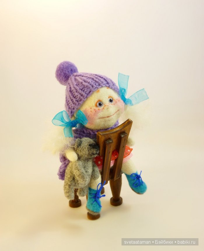 Куклы из шерсти для валяния - Девочки, мышки и Пятачки (фото 8)