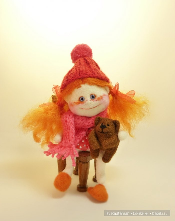 Куклы из шерсти для валяния - Девочки, мышки и Пятачки (фото 4)