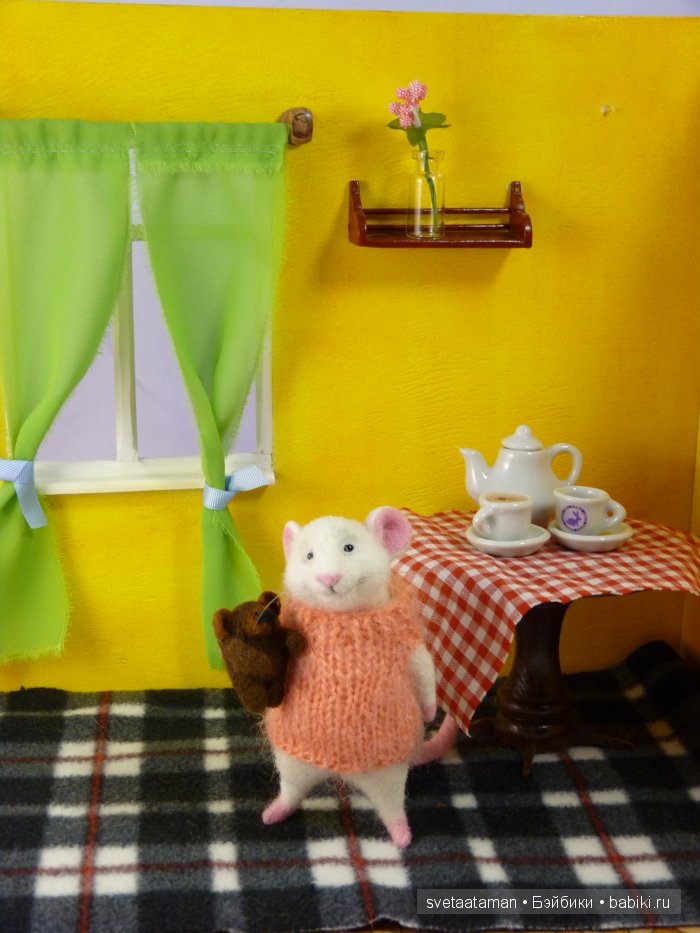 Куклы из шерсти для валяния - Девочки, мышки и Пятачки (фото 10)