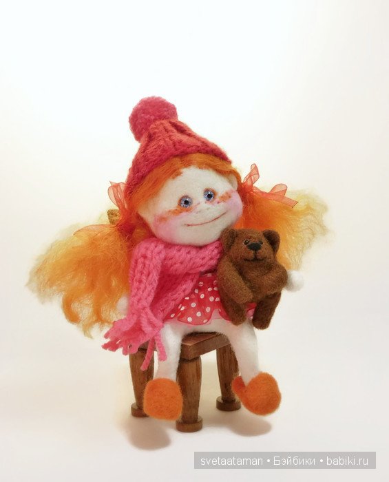Куклы из шерсти для валяния - Девочки, мышки и Пятачки (фото 3)