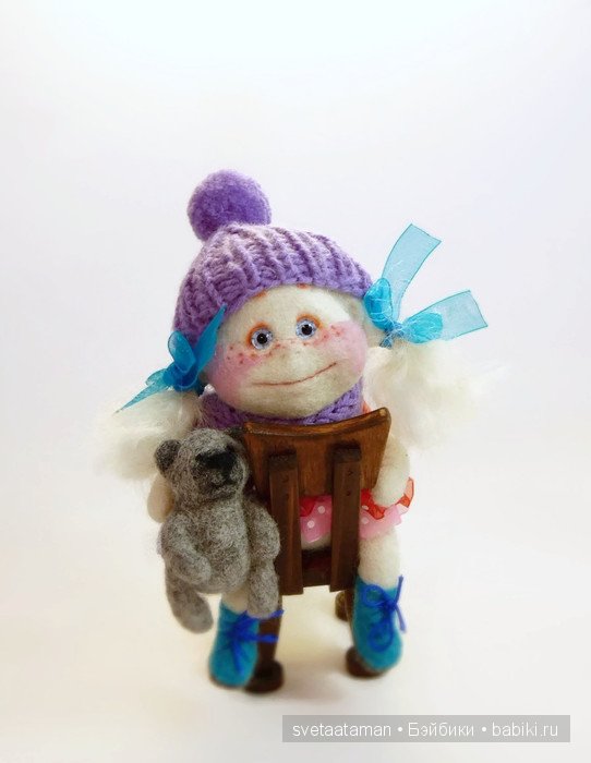 Куклы из шерсти для валяния - Девочки, мышки и Пятачки (фото 7)