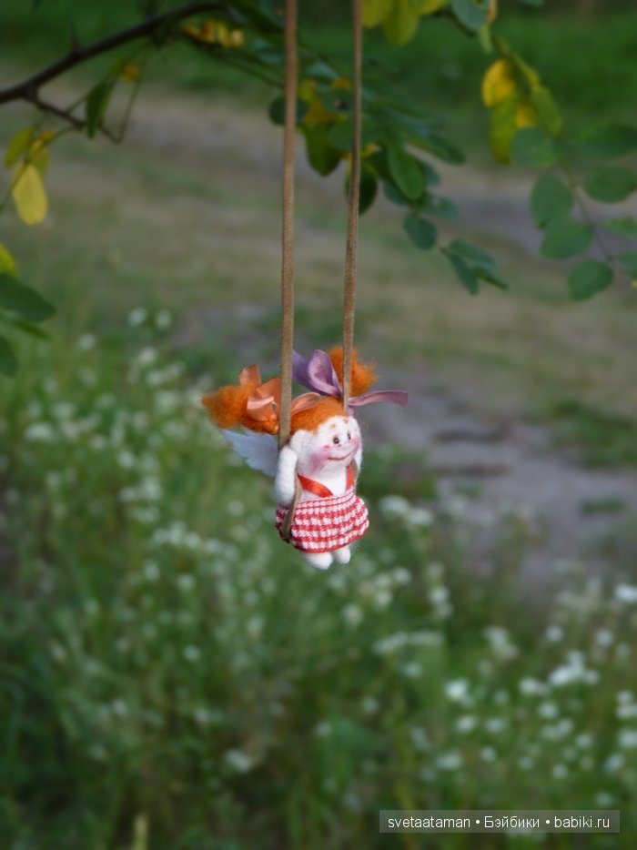 Кукла из шерсти для валяния - маленький рыжик (фото 6)