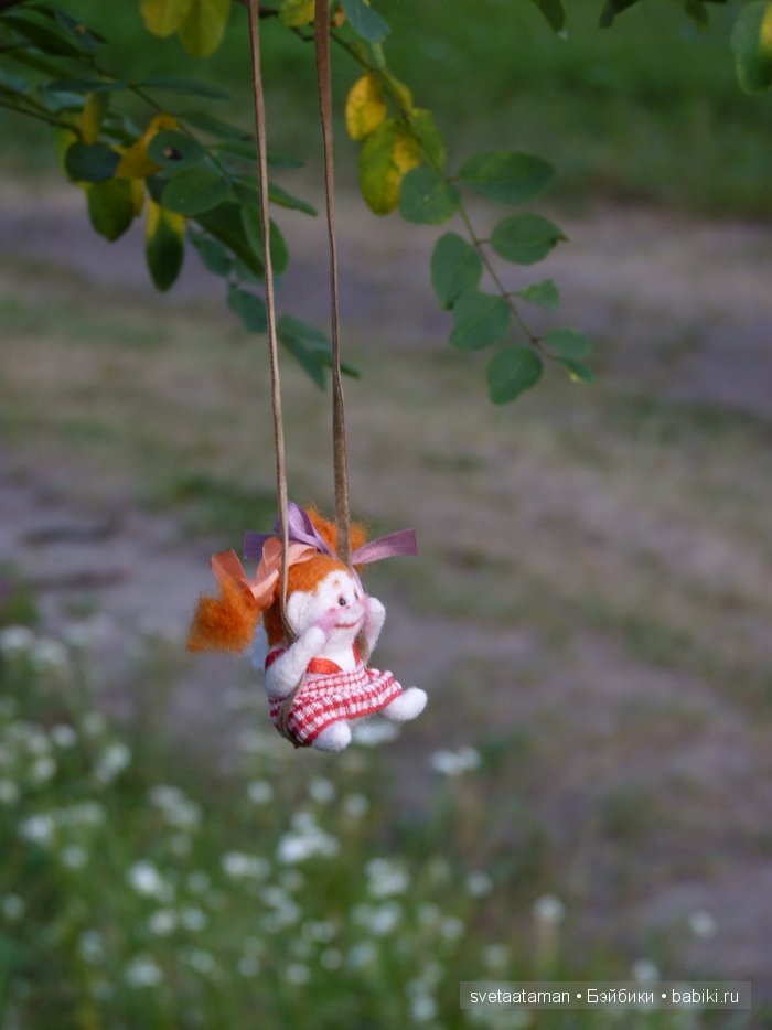 Кукла из шерсти для валяния - маленький рыжик (фото 8)