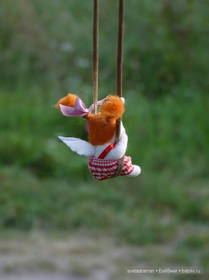 Кукла из шерсти для валяния - маленький рыжик (фото 9)