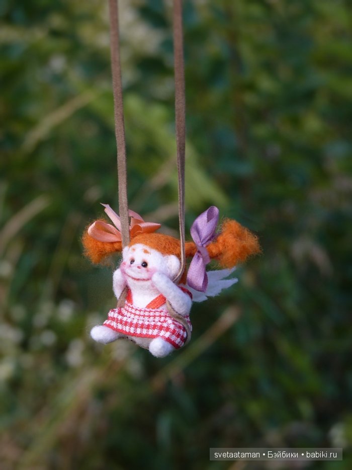 Кукла из шерсти для валяния - маленький рыжик (фото 7)