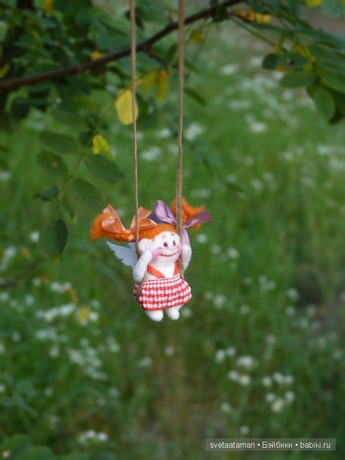 Кукла из шерсти для валяния - маленький рыжик