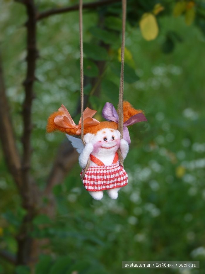 Кукла из шерсти для валяния - маленький рыжик (фото 3)