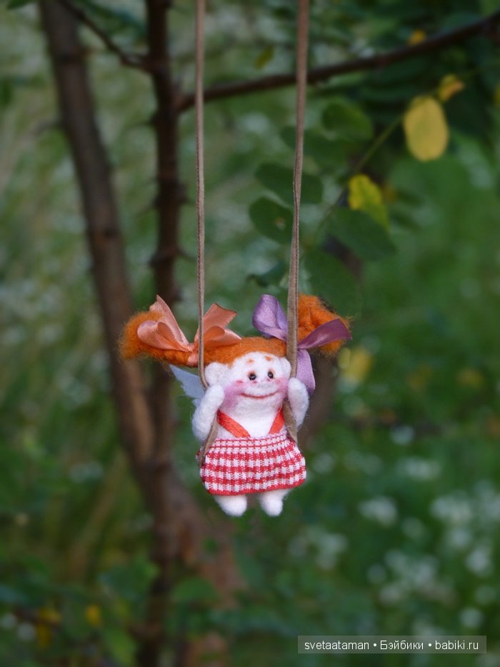 Кукла из шерсти для валяния - маленький рыжик (фото 4)