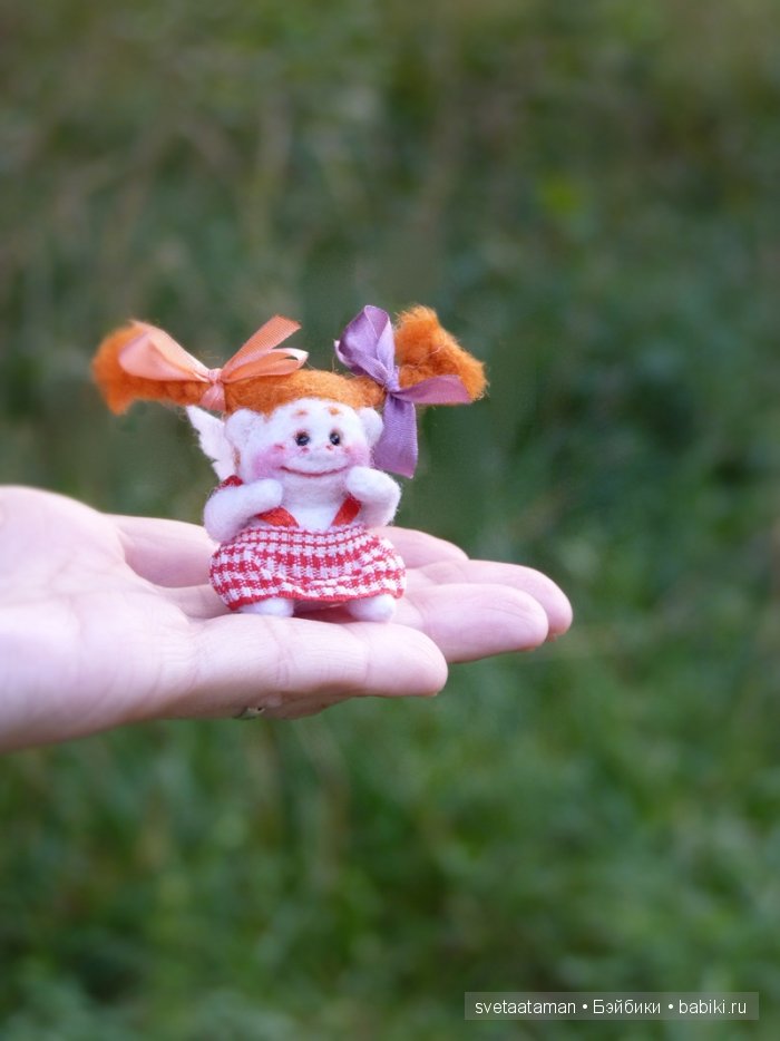 Кукла из шерсти для валяния - маленький рыжик